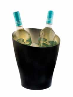 SEAU À GLACE ALUMINIUM ASPECT NOIR MAT 1 A 2 BOUTEILLES