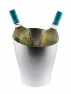 SEAU À GLACE ALUMINIUM ASPECT ARGENT BROSSÉ 1 A 2 BOUTEILLES