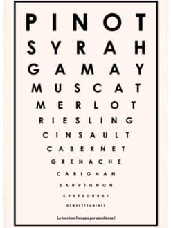 TORCHON TEST CÉPAGES FRANCAIS - 50 X 70 cm