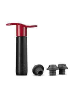 POMPE À VIDE D'AIR MANUELLE AVEC 3 BOUCHONS - POLYCARBONATE ROUGE