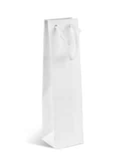 SAC PAPIER LUXE NATURAL WHITE EMBOSSÉ UNI SANS FENÊTRE 1 BOUTEILLE (poignées cordelières)