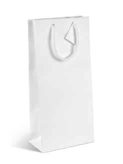 SAC PAPIER LUXE NATURAL WHITE EMBOSSÉ UNI SANS FENÊTRE 2 BOUTEILLES (poignées cordelières)